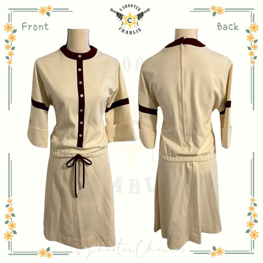 Vintage 60’s Mod Tailored Nardis Of Dallas Ivory Skirt Suit 2pc Women's Size 6